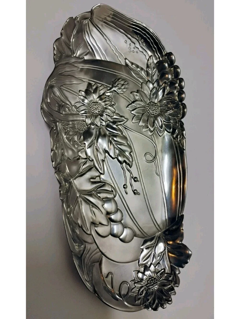 Vintage Fitz And Floyd Metal Sunflower Jewelry Candy Trinket Tray